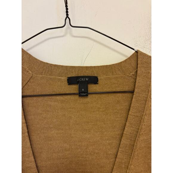 J. Crew Merino Wool long Cargidan Camel Size Small - Picture 2 of 4
